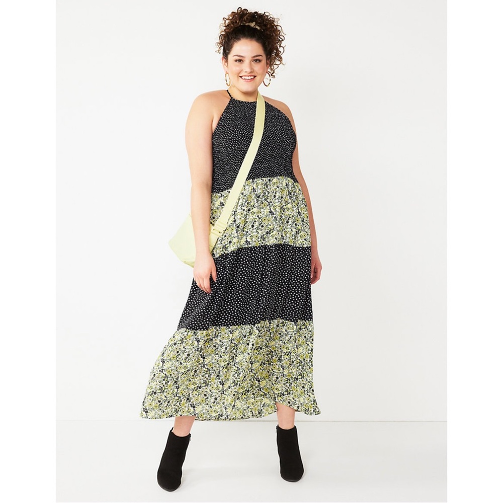 NWT  Speechless Maxi Dress with Pockets Floral Yellow & Black Juniors Size 3X